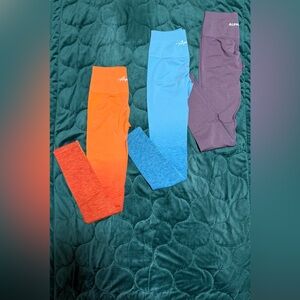 Alphalete Women's Leggings Set - Orange, Blue, Purple